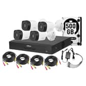 DAHUA - Kit 4 Camaras Seguridad 4 Bala 1080p Lite 2mp Dd 500gb