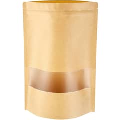 GENERICO - 150 Bolsas Kraft Doypack 14x20x4 cm con ventana