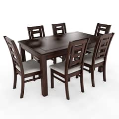 LAS ARAUCARIAS - Juego de Comedor Barcelona 6 Sillas Mesa Rectangular Madera