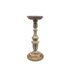 GENERICO - Porta Vela Candelabro Decorativo Rustico Madera 30cm