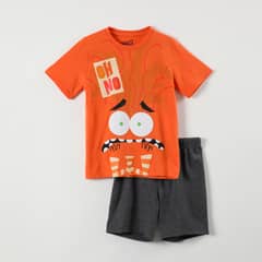 DISNEY - Pijama Corto Unisex Infantil Intensamente Naranjo