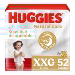 HUGGIES - Pañales Natural Care XXG por 52 unidades