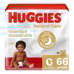 HUGGIES - Pañales Natural Care G por 66 unidades