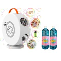 GENERICO - Máquina Burbujas Portátil Giratoria 360° + 2 Litros Líquido