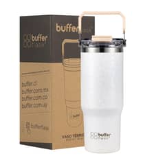 BUFFER FLASK - Vaso Tumbler Termico Botella Agua Buffer Inox 830 ml - Crema