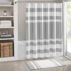 AZ AURAZEUS - Cortina De Baño Diseño Impermeable Tela Bano + 12 Ganchos Aura Zeus