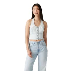 LEVIS - Polera Mujer Halter Top Celeste