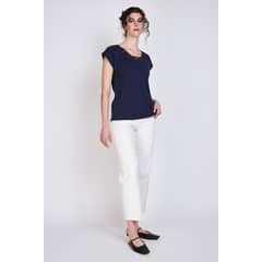 ECLIPSE CHILE - Polera Detalles Escote Bernardita Azul Marino Woman by Eclipse WOMAN BY ECLIPSE