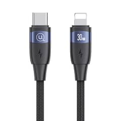 USAMS - Cable Para iPhone Tipo C SJ634 30 W Carga Rapida 1,2m Negro