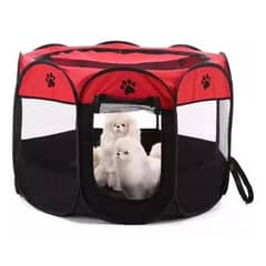GENERICO - Corral para mascotas talla XL jaula perros y gatos rojonegro
