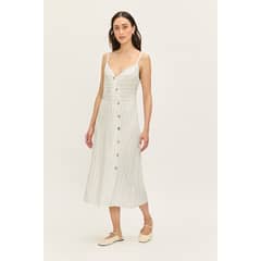 ASH - Vestido Largo Crudo Mujer