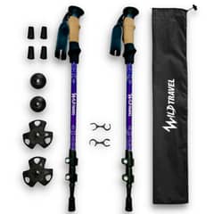 WILD TRAVEL - Pack Bastones de trekking 2 unidades MORADO