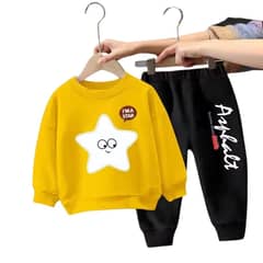 KIVARA - Buzo Niña Infantil Algodón 2 Piezas Poleron Yellow Star