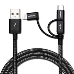 ADATA - Cable USB 3en1 USB-C + Micro USB + Lightning MFI 1M