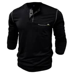 BLWOENS - Polera de manga larga para hombres en primavera y otoño - Negro