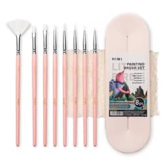 HIMI - SET DE 8 PINCELES MULTIFORMA ROSADO