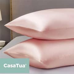 BIGBAMSPACE - Funda Almohada Satin Saten Tipo Seda Set X2 Unids 100 O 76cm - Negro