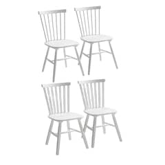GENERICO - Pack 4 Silla de Comedor Windsor de Madera Blanco