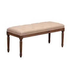 MEYA MUEBLES - Banca Assam de tela y madera de Roble