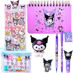 GENERICO - Box Regalo Papelería Kawaii Kuromi Planificador Semanal