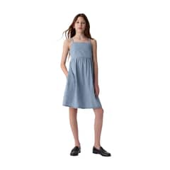 GAP - Vestido Denim Tirita Celeste