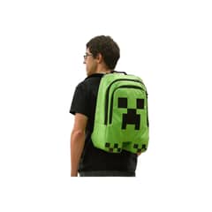 INTEK GAMES - Mochila Escolar Minecraft Negro Verde Grande