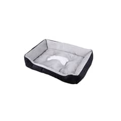 GENERICO - Cama Ortopédica para Perros 80x60cm Negra-Gris