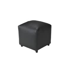 BILDUN - Pouf Cuero Sintético Negro