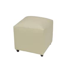 BILDUN - Pouf Cuero Sintético Marfil