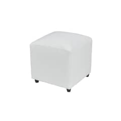 BILDUN - Pouf Cuero Sintético Blanco