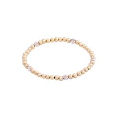 JB JOYAS BARON - Pulsera de Plata Esterlina 925 White Sparkle Bañado en Oro 14kt