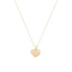 JB JOYAS BARON - Collar Oro Amarillo 18kt Corazón Circonitas Tricolor