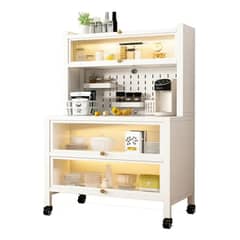 EVERSO - Despensa Aparador De Cocina 4 Puertas 5 Niveles Es Blanco