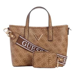 GUESS - Mini Cartera Latona Mini Tote Café