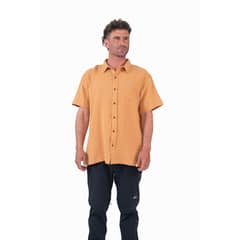KAYA UNITE - Camisa Hombre Lino Camel