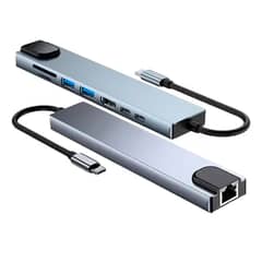 OFERTABKN - Adaptador Multipuerto Hub Tipo C 8 En 1 Hdmi Rj45 Usb Sd Td