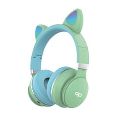 AUDIOPRO - Audífonos Para Niños Bluetooh Con Orejas Led Verde - SC