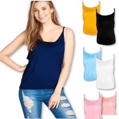 UTILISIMO - Pack 6 Poleras Mujer Sin Mangas Fibra Bambú Pabilo Colores Surtidos