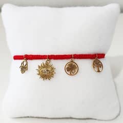 HECHO A MANO - Pulsera Ajustable Artesanal 4 Amuletos