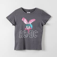 AC DC - Polera Manga Corta Mujer Logo Negro