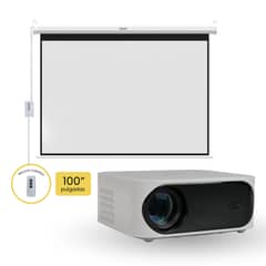 LEVO - Proyector Portatil Orion 12000lm + Telón 100" Eléctrico