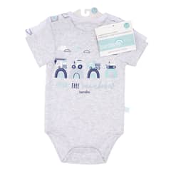 BAMBINO - Set 2 Bodys Manga Corta Gris Transportes Niño 18-24 Meses