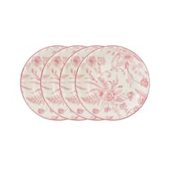HALLEN - Set 4 Tazas con Platillos Royal 260mL 15cm Diseño Rose Cocina