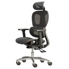 CRUSEC - Silla Oficina Élite Ergonómica Soporte Lumbar Cervical Ajustable Negro