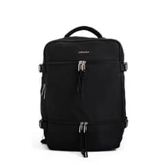 AMPHORA - Mochila travel con tapa grande vesta negro