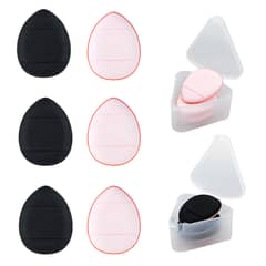 NEWKYLIE - Set 3 Mini Esponjas Cushion Para dedos Difuminar Maquillaje Estuche