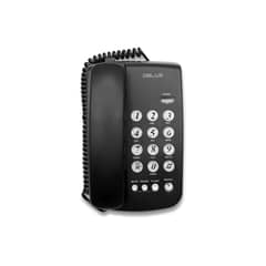 DBLUE - Teléfono Fijo Sobremesa O Pared Números Grandes Negro - SC