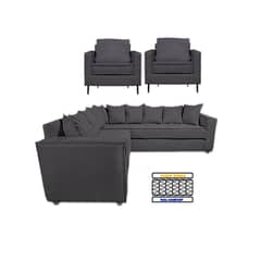 SITIAL HOME - LIVING 311 ROMEO MARENGO SECCIONAL MAS DOS POLTRONAS RESORTES POCKET