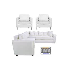 SITIAL HOME - LIVING 311 ROMEO CRUDO SECCIONAL MAS DOS POLTRONAS CON RESORTES POCKET