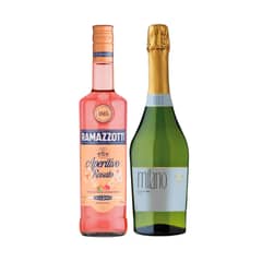 RAMAZZOTTI - Licor Rosato 700cc + Espumantes Milano Brut 750cc